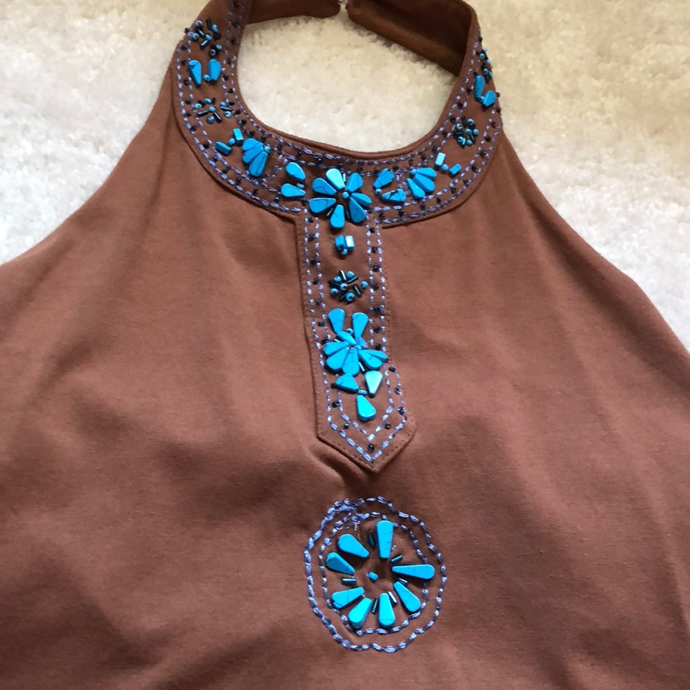 DKNY BOHO style hulter top